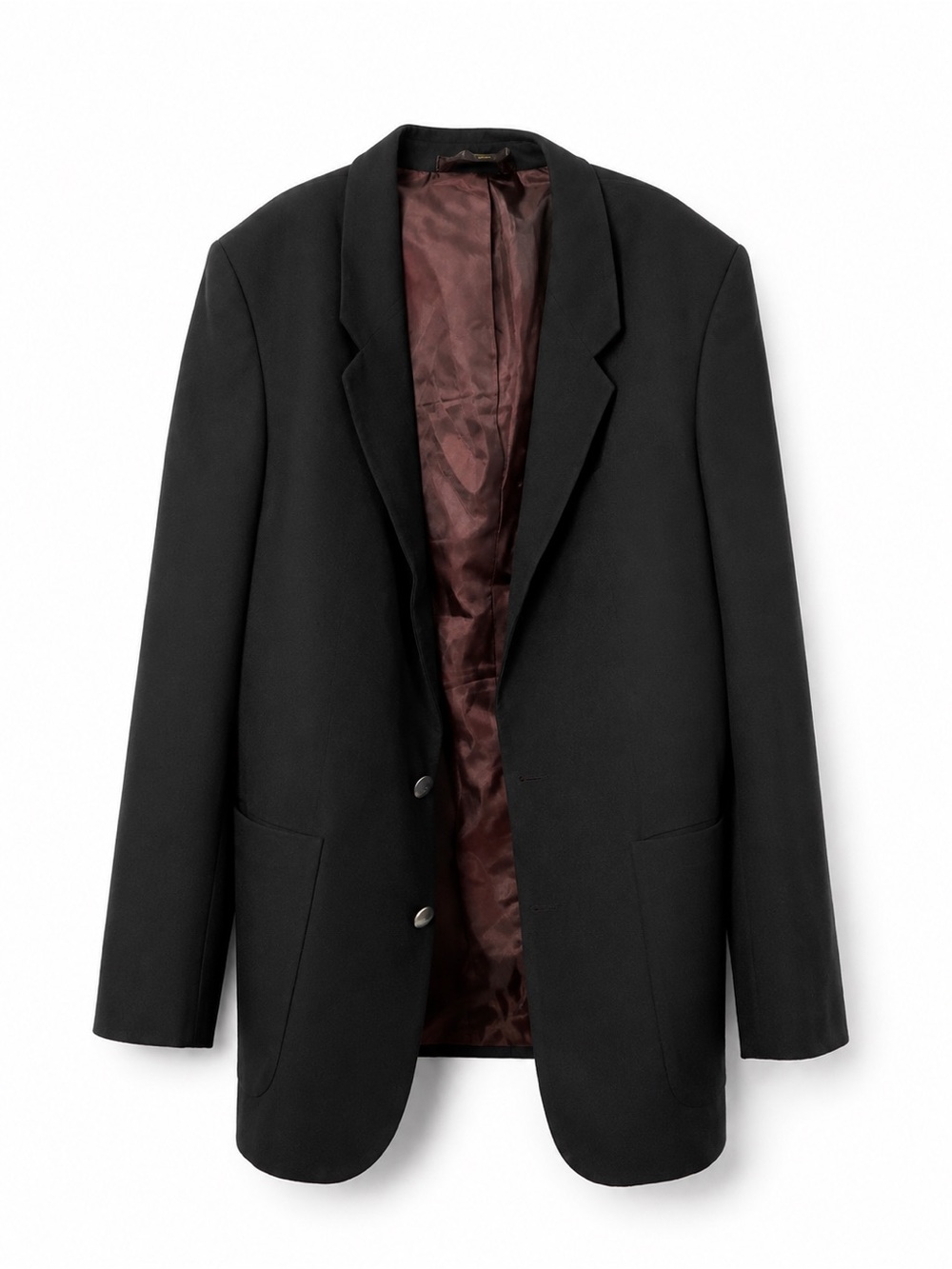 Oscar de la Renta Black Sport Coat with Brown Lining